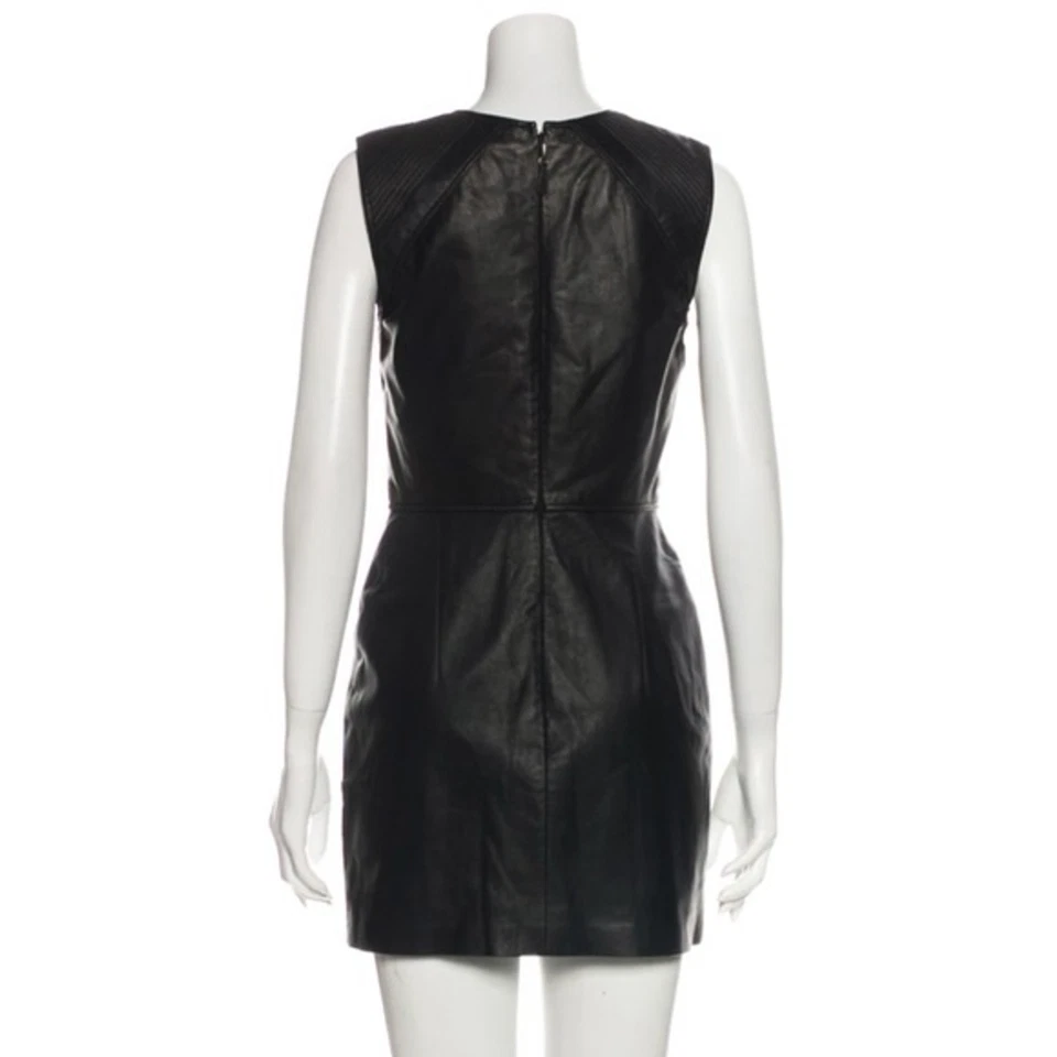 Mini Vestido Funda Moto J MENDEL Cuero Negro Talla 4 Foto 3 de 4
