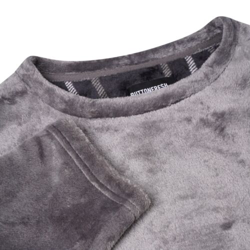 New Mens Plush Fleece Lounge Set Soft Check Pyjamas PJs Nightwear Sleepwear - Picture 41 of 53
