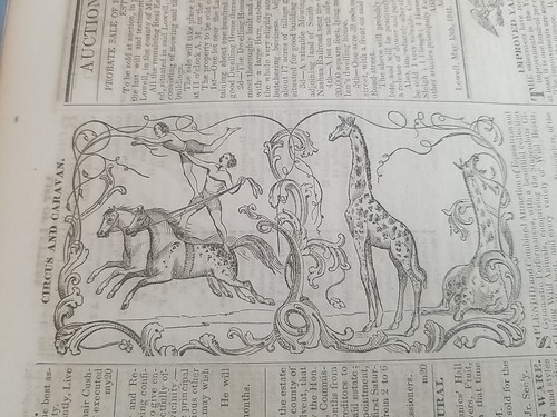 Antique 1841 LOWELL COURIER Newspaper with CIRCUS & CARAVAN Article - Picture 2 of 7
