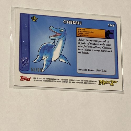 CHESSIE 2022 Topps Chrome Metazoo Cryptid Camera Green Refractor /99 #10-F - Picture 4 of 5