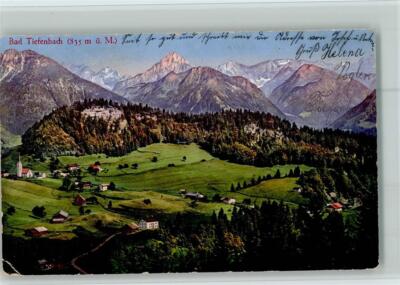 11043286 - 8251 Tiefenbach panorama, corner bend postcard Erding LKR 1914