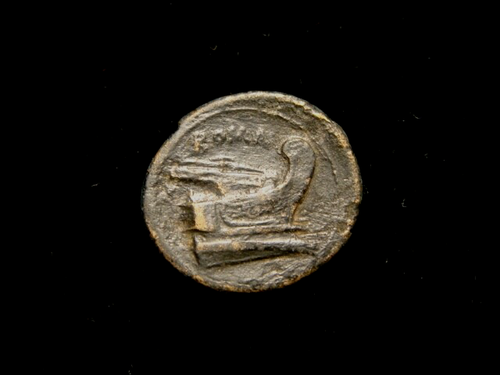 ROM REP. 215-211 BC. AE SEMI-UNCIA. Head of Mercury right. Prow of vessel - Picture 2 of 2