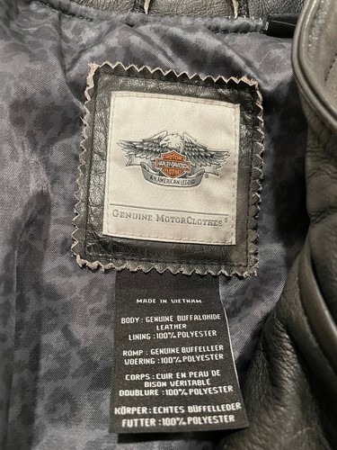HARLEY DAVIDSON GENUINE LEATHER MOTORCYCLE JACKET WOMEN’S ***READ*** - Picture 2 of 7