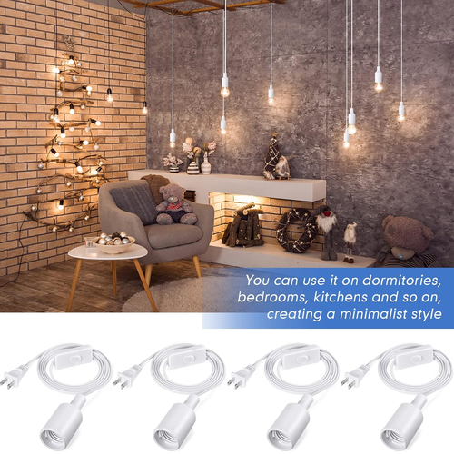 10 Pack Hanging Light Cord Pendant Light Cord with Switch Light Socket Extension - Picture 6 of 12
