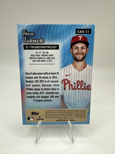 2024 Topps Chrome Trea Turner All Etch #CAE-11 Refractor Phillies - Picture 2 of 2
