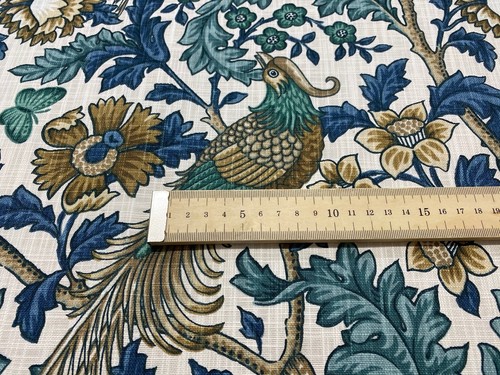 Tapicería ciega romana de tela de algodón Madox Morris para pájaro azulado - Imagen 3 de 5