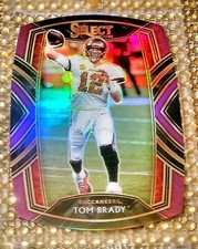 💯FLAWLESS🔎LOOK💎2020 Panini Select Tom Brady CLUB LEVEL PURPLE🟣DIE-CUT #201 1