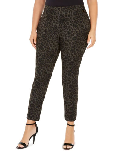 Calvin Klein Plus Size Leopard-Print Leggings Black Multi Size 2X