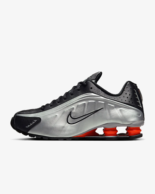 Nike Shox R4 Metallic Silver Red Sneakers Shoes HQ1988 - 002