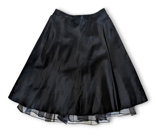 Shelli Segal Laundry NWT Size 4 Black Tulle Lined Flare A Line Midi Skirt - Picture 2 of 9