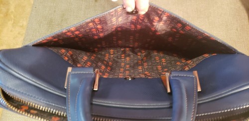 Robert Graham Blue-Tan 2-Striped Messenger Bag Used & Worn With Carry Strap $125 - Picture 11 of 12