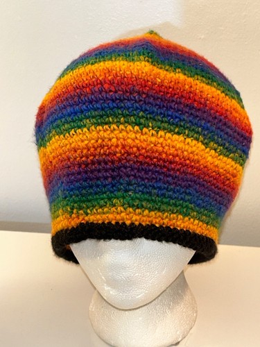 Gorro de invierno tejido a rayas arco iris talla única - Imagen 1 de 5