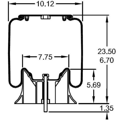 4x Air Spring Bags for Peterbilt Replaces 03-07887 , W01-358-8852 , 91019P472 - Picture 4 of 6
