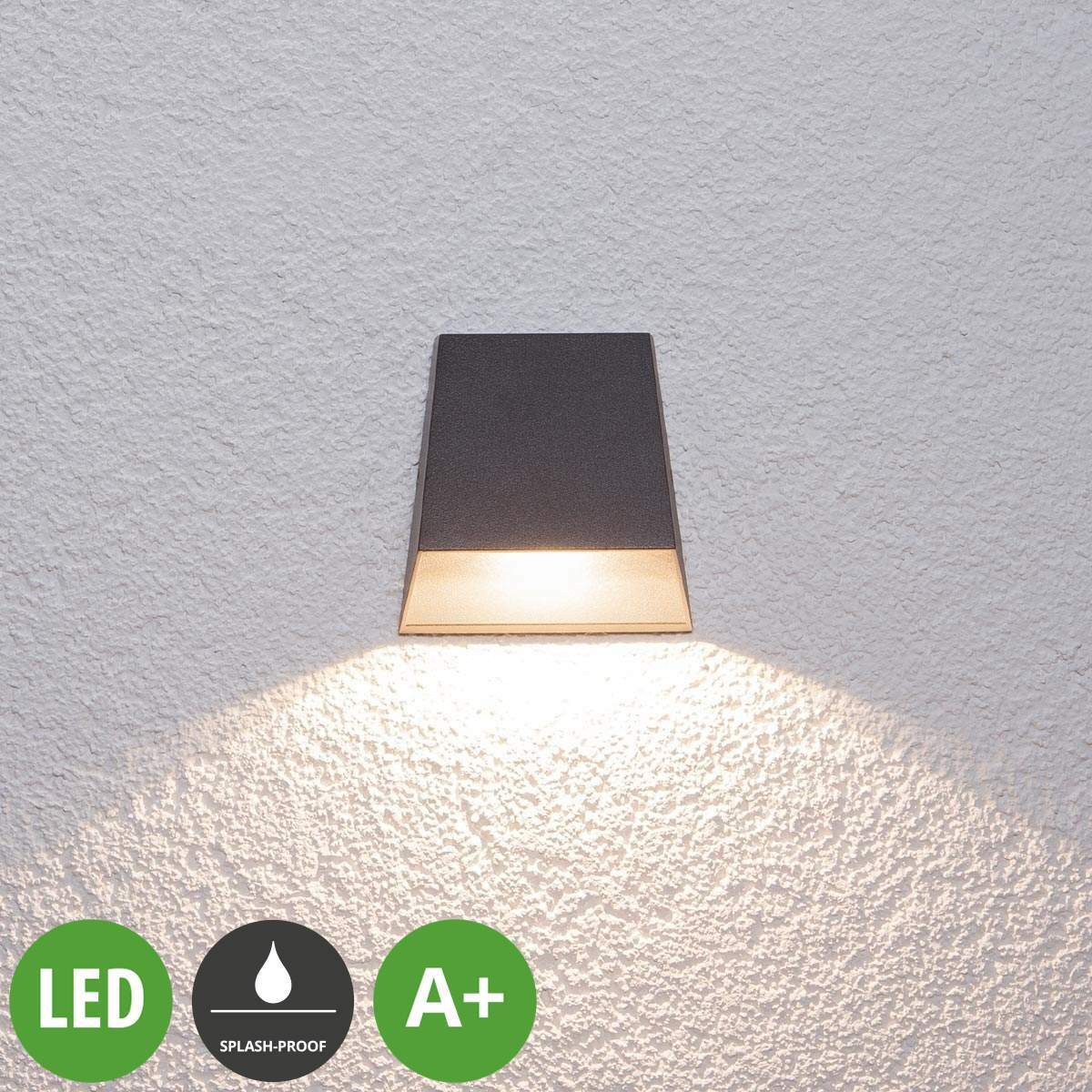LED luz de la parojo exterior Hanno Aluminio Negro (a +) LED luz de la parojo exterior Hanno Aluminio Negro (a +)