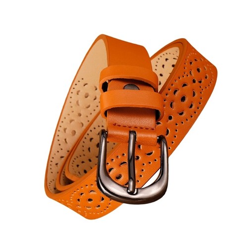 Ladies Leather Belt with Hollows Flower Durability Leather Stylish Waist Belt - Picture 11 of 13