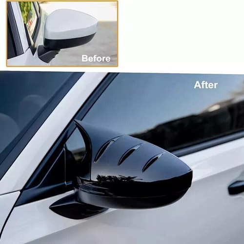 2X Tapa de cubierta de espejo retrovisor con bocina OX negra brillante para Honda Civic 2022-2024 - Imagen 3 de 11