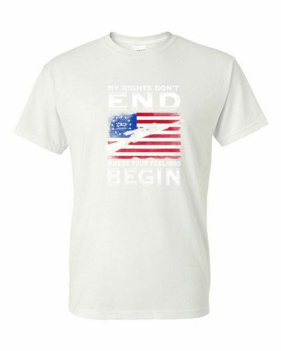 T-Shirt XL 2X 3X -MY RIGHTS DON'T END BEGIN - POLITICAL SECOND 2nd AMENDMENT AME - Picture 20 of 50