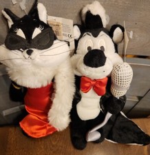 Looney Tunes HOLLYWOOD PEPE LE PEW  PENELOPE Bean Bag plush set lot 2001 skunk