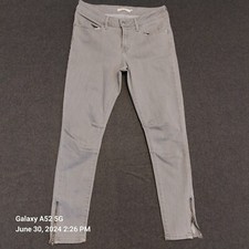 Levi Strauss  Co. 711 Skinny Gray Jeans Zipper Hem Size 30 Inseam 26
