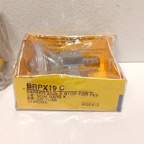 Brasscraft Angle Stop Lead-Free Chrome 1/2" Nom Crimp Barb x 3/8" OD Comp - Picture 2 of 3