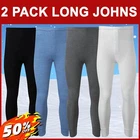 2 Pack Mens Long Johns Bottoms Thermal Trousers Leggings Baselayer Underwear