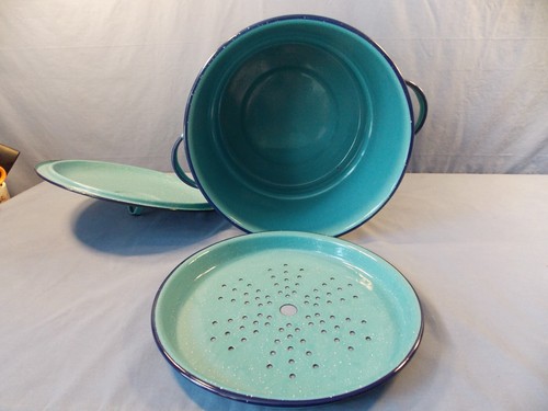 Cinsa blau 16 Quart Emaille Einmachkanne - Bild 6 von 8