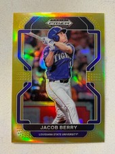 JACOB BERRY LSU 2022 Panini Prizm Draft Picks GOLD Prizm # 2/10 *Crease on Back*