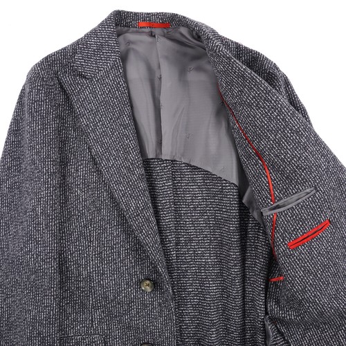 Isaia Slim-Fit 'Portofino' Gray Patterned Soft Wool Overcoat 44R (fits 42) $4295 - Picture 12 of 12