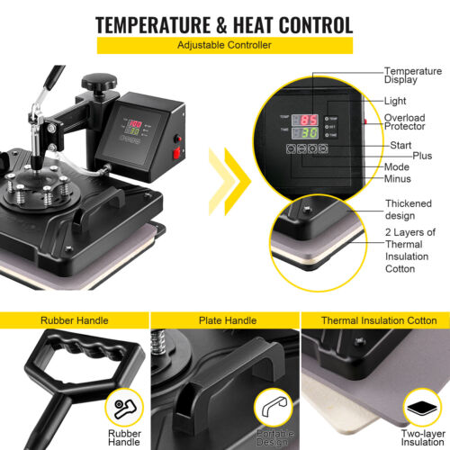 Trasferimento Digitale Sublimazione Calore 8 in 1 Pressa Macchina Tazza Cappello - Photo 3/12