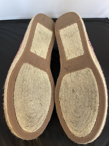 James Chan Ilene Flats Espadrilles S 9M Fuchsia Pink Silver Leather Back Flat - Picture 8 of 9