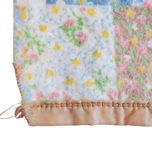 Vintage Leuchtfeuer Patchwork Blumen 8 Punkt Stern Faux Quilt Thermodecke 87x71 - Bild 5 von 9