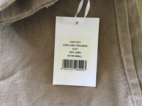 THE WHITE COMPANY WIDE LINEN TROUSERS IN CLAY SIZE XS BRAND NEW WITH TAG - Picture 2 of 9