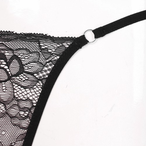 Herren Sissy G-String Panties Satin Blume Spitzen Transparent Tanga Thong Slip - Bild 42 von 43