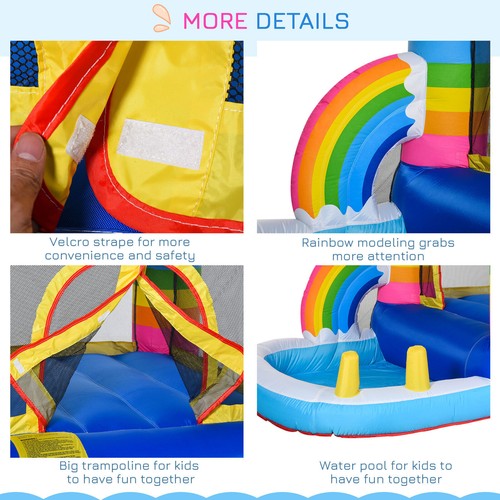 Kids Jumping Castle Inflatable Bounce House with Trampoline Blower Water Pool - Picture 9 of 11