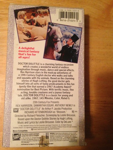 Doctor Dolittle (VHS, 1997) Rex Harrison, WIZZARD OF OZ & THE SECRET GARDEN - Picture 3 of 4