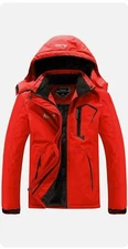 MOERDENG Men's Waterproof Ski Jacket Warm Winter Snow Coat sz M Red Windbreaker 