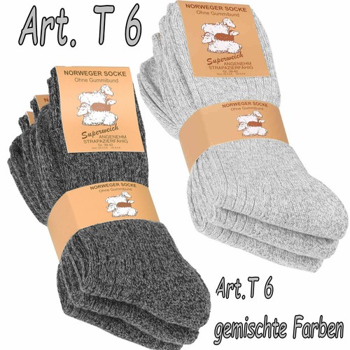Norwegersocken Plüschsohle  Wollsocken Norweger Ohne Gummi Diabetiker Socken Ski - Bild 3 von 12