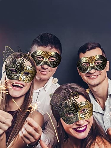 Couple set Masquerade Mask Butterfly Venetian Mardi Gras Halloween Party Costume - Picture 6 of 20