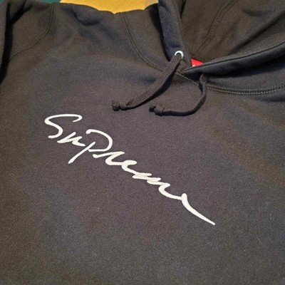 Supreme Classic script hooded sweatshirt hoodie black FW18 100