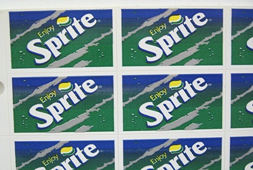 44 Enjoy Sprite Soda Pop Aufkleber Coca Cola USA 1989 Adv Sheet - Bild 2 von 2