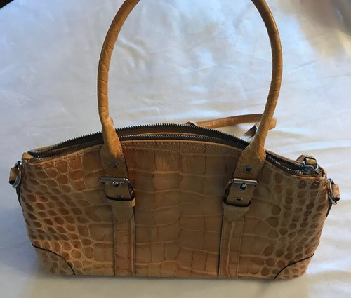Borsa a mano Dooney & Bourke gialla in rilievo grande coccodrillo usata in ottime condizioni - Foto 6 di 11