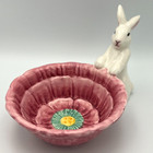 Maxcera Hand Crafted Easter Bunny Flower Serving Bowl Decorative Spring Decor