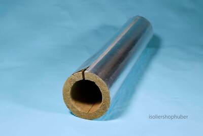 1 mtr. 120-125/30 mm RG90 Rauchrohrisolierung Rohrschalen Kamin Steinwolle aluk.
