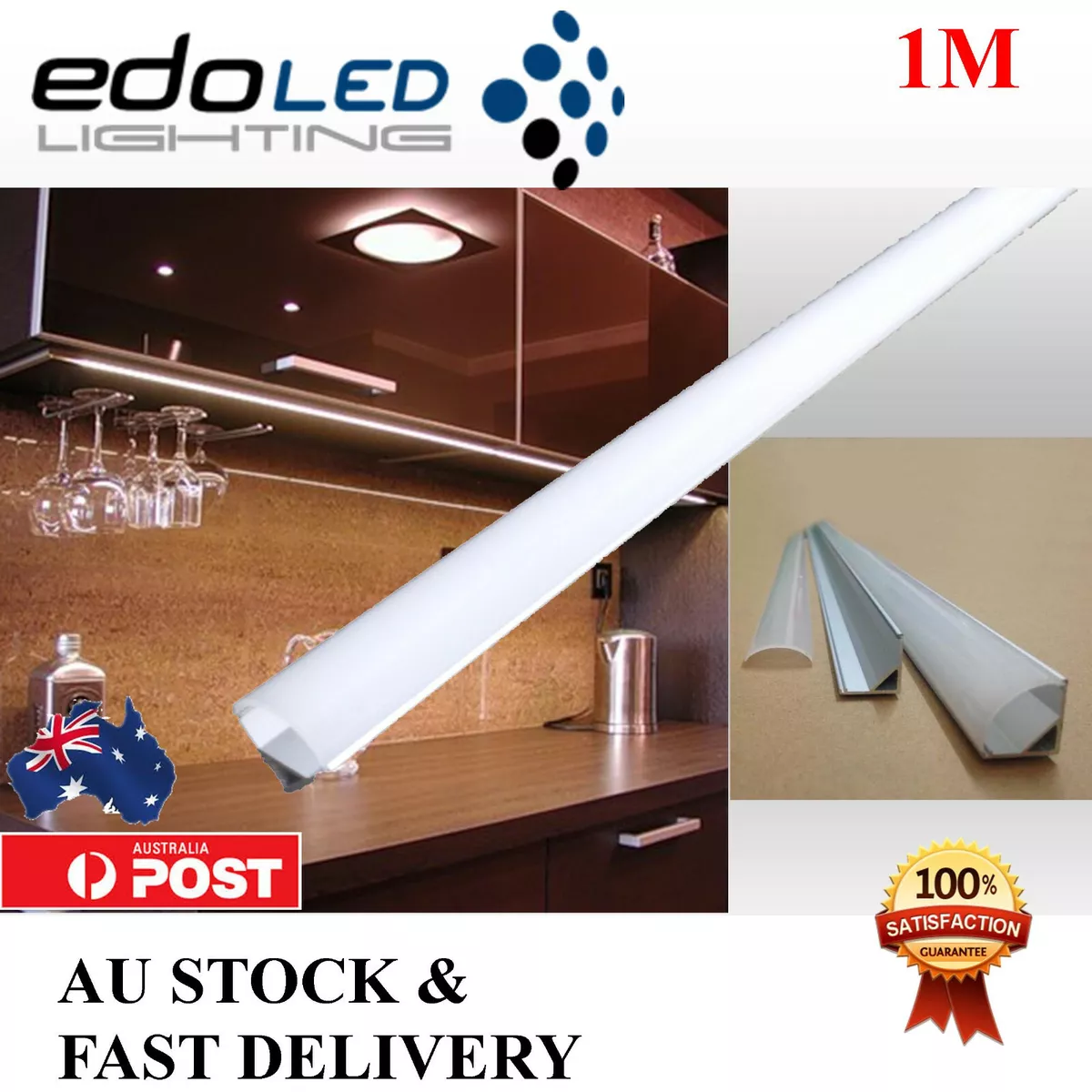 Led Strip Lights Corner Aluminium channel Profile bar for Kitchen Cabinet 1m