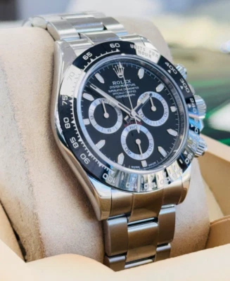 Rolex Daytona 116500LN Dial Acero Negro Cerámica Bisel Reloj Caja Y Papeles - Imagen 1 de 4