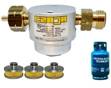 LPG-Gasfilter f&uuml;r Gasflasche Campingflasche Propangas Filter 0&deg;  mit 3x filter
