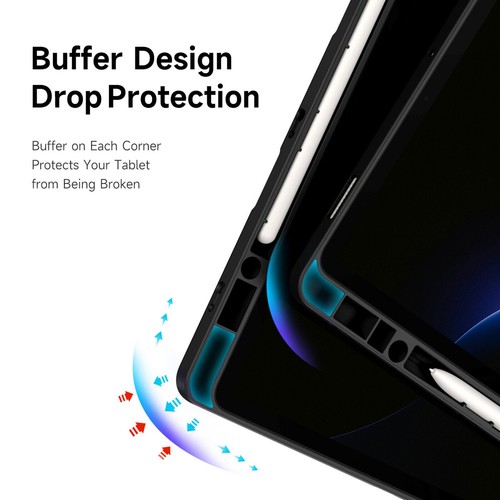 For Samsung Tab S10 Ultra/S9+ Auto Wake Magnetic Leather Cover TPU Clear Case - Picture 6 of 29