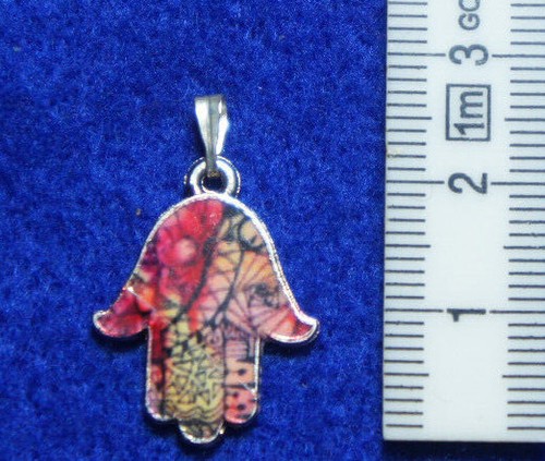 Nazar Hand der Fatima Hamsa Anhänger Emaille bunt - Bild 3 von 16