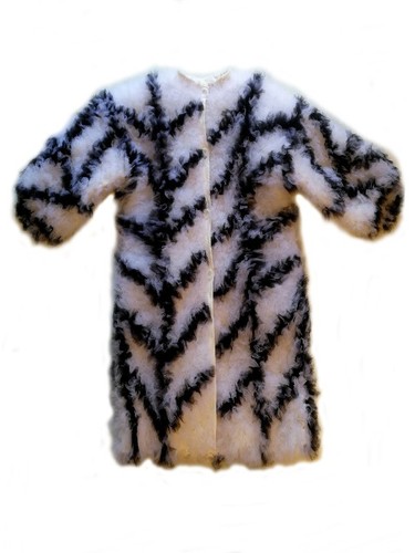 eco pelliccia ecologica in tulle giubbotto imbottito cappotto elegante mantella - Picture 4 of 24