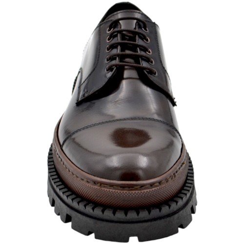 Scarpa stringata LS Luisantiago limited in vera pelle abrasivata marrone mezza p - Foto 3 di 9